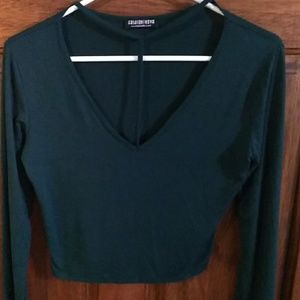 Long sleeve crop top.